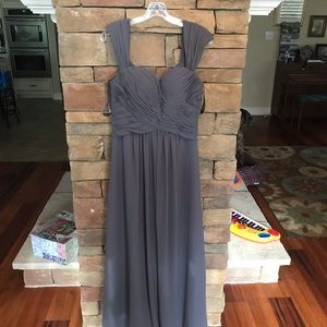Bill Levkoff Pewter bridesmaid dress